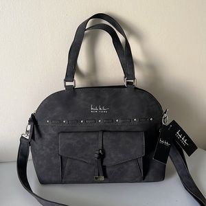 Nicole Miller Charcoal Gray Dome Crossbody Bag - NWT